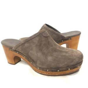 Ugg Abby Suede Clogs Brown
